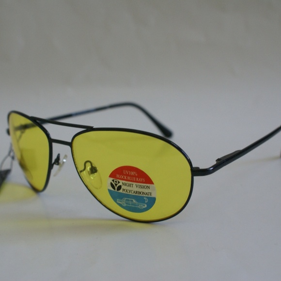 NWT Sports Aviator Night Driving shooting Yellow polycarbonate sunglasses - Picture 2 of 4